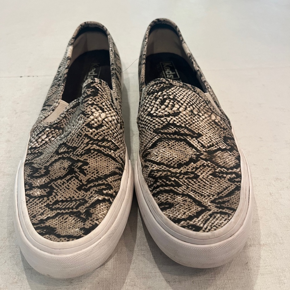 Keds Snakeskin Pattern Slip-On Sneakers with memory foam.